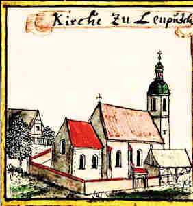 Kirche zu Leupusch - Koci, widok oglny